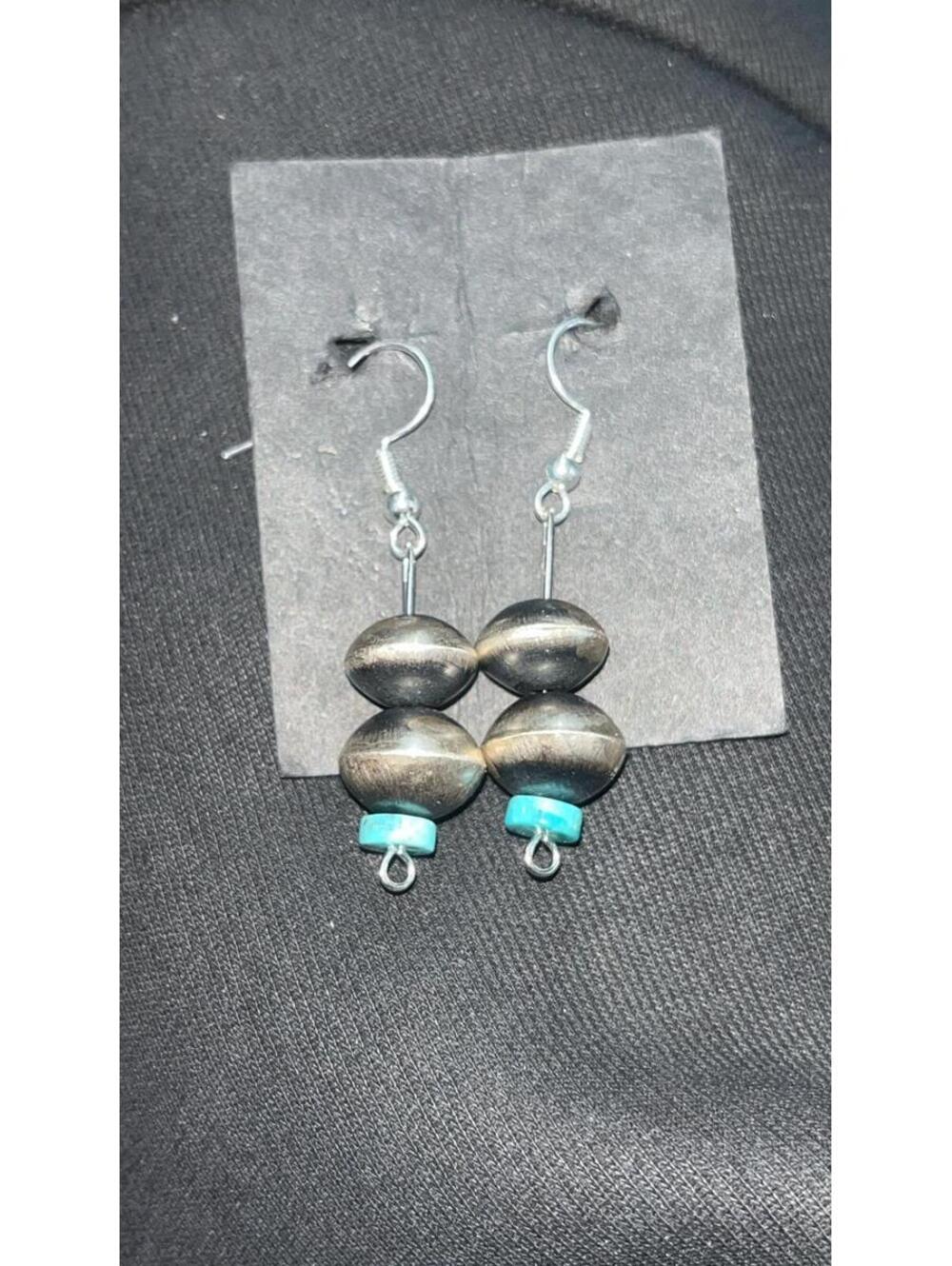 Native American Navajo handmade sterling silver Navajo pearl earrings
